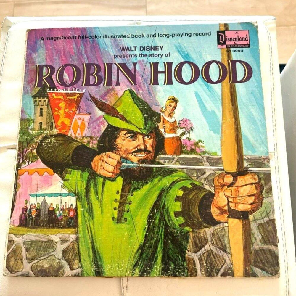 Disney Robin Hood Storybook Vinyl Record Disneyland Records 3995 Vintage